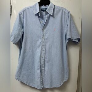 Ralph Lauren Light Blue and White Stripes Men's Casual Shirt. Like new